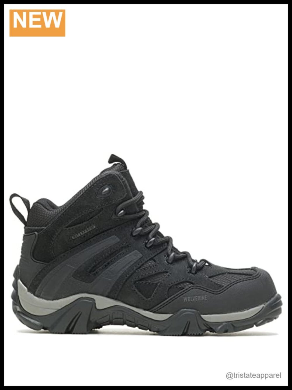 Waterproof Composite Toe Leather Hiking Boots for Women Block Heel